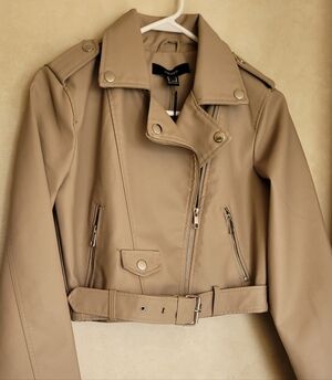 New With Tags Forever 21 Biker Style Jacket M Sand